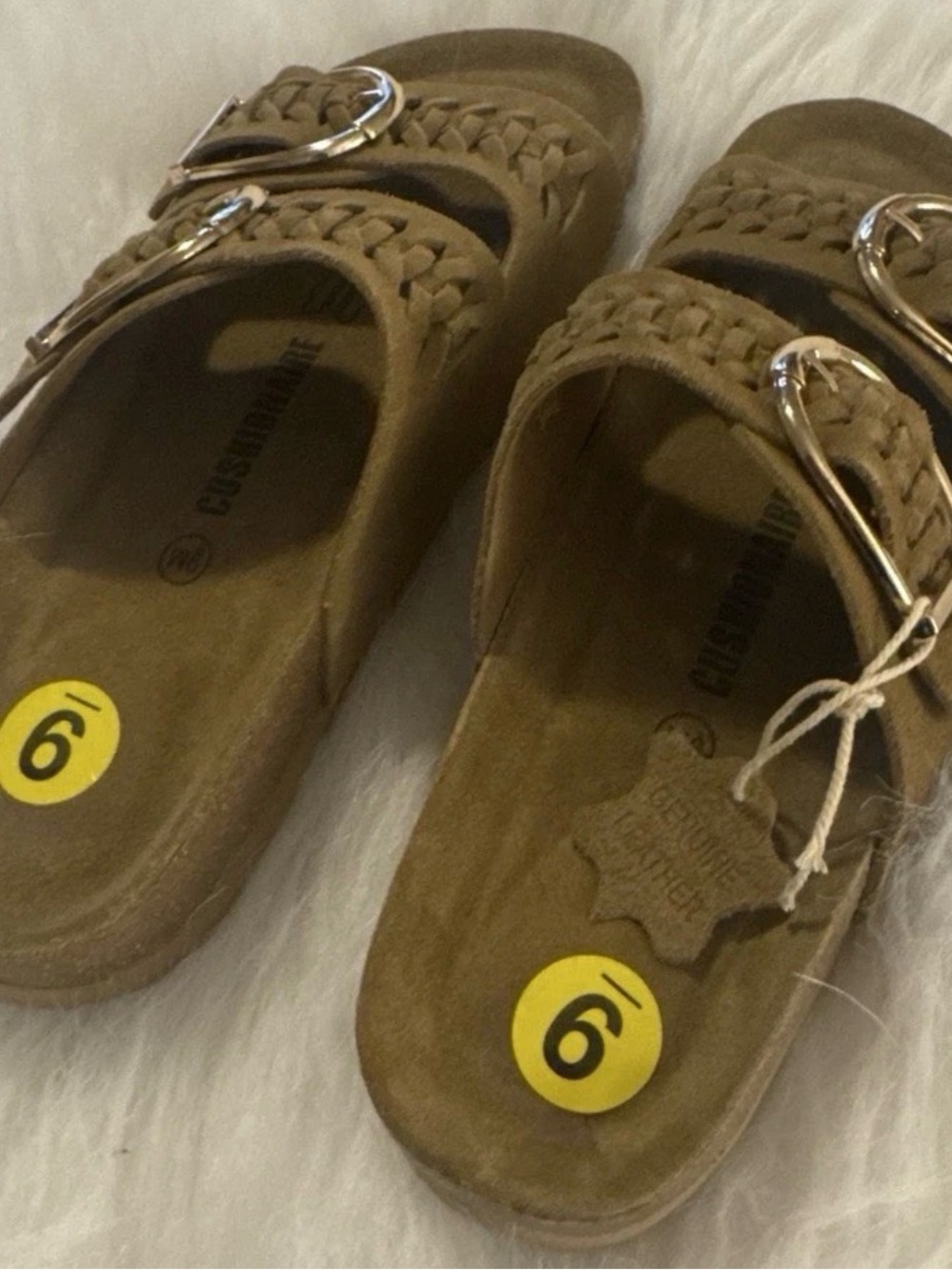 Women's Braided Double-Buckle Sandals in Tan - Picture 2 of 7